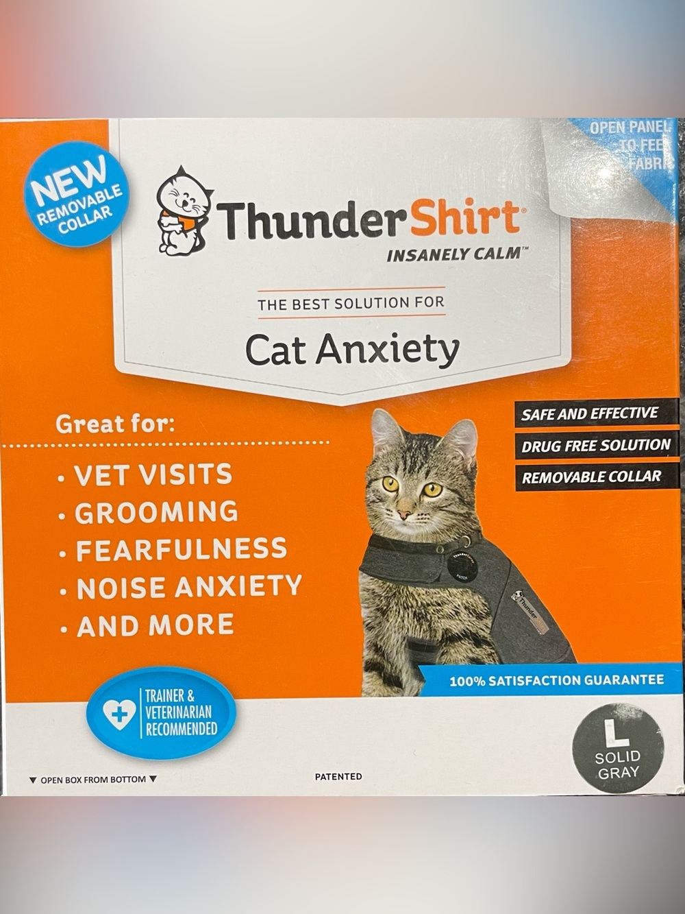 ThunderShirt Cat Anxiety Shirt - Large Gray